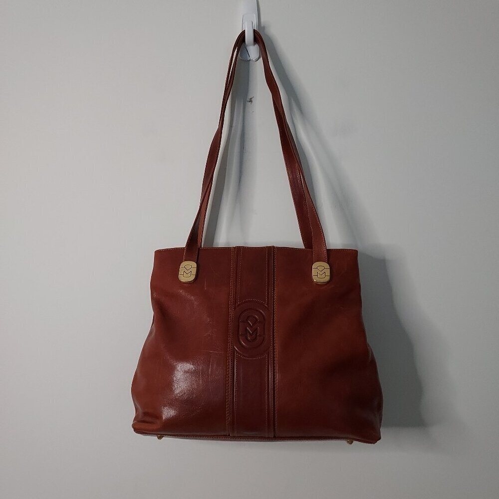 Vintage Marino Orlandi Cognac Luxe Leather Shoulder Bag